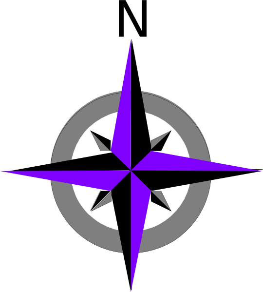 Direction Clipart Compass Rose - Blue Compass Rose (540x599), Png Download