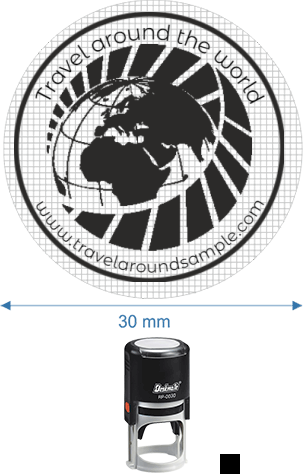 Self-inking Round Stamp Printer Deskmate Rp 0030 Kit - Brand Design (303x474), Png Download