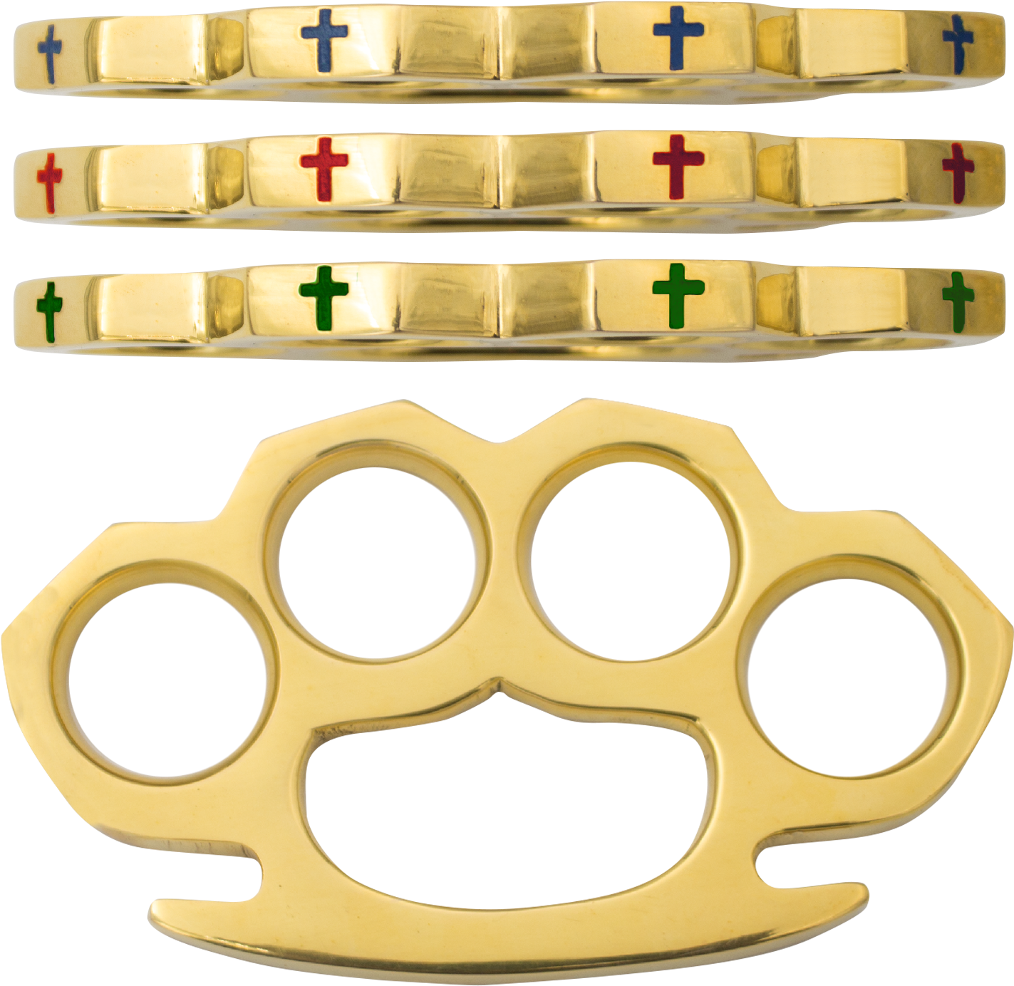 Real Brass Paper Weights With Cross Design 3 Piece - Brass (1500x1500), Png Download