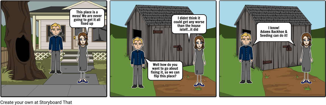 Adams Backhoe & Seeding - Comics (1164x385), Png Download