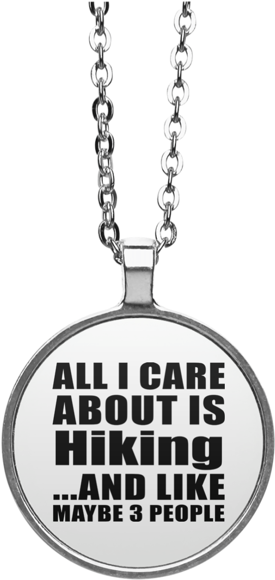 All I Care About Is Hiking And Like Maybe 3 People - Cat Yin Yang Circle Necklace (1155x1155), Png Download