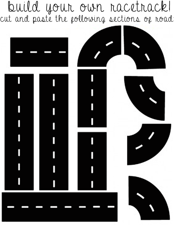 And I Made The Above Image In Photoshop, Modified From - Race Car Track Printable (612x792), Png Download