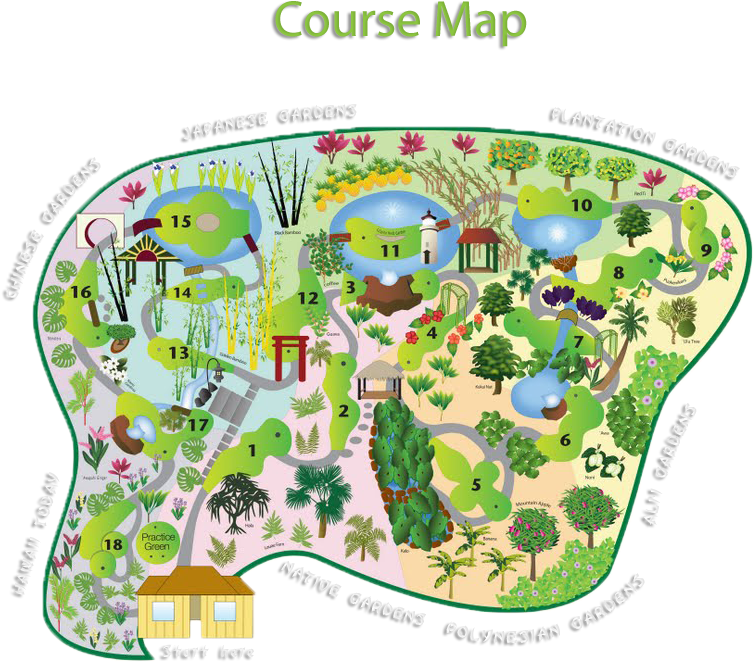 Click To View Full Size Course Map - Botanic Gardens Mini Golf (900x758), Png Download