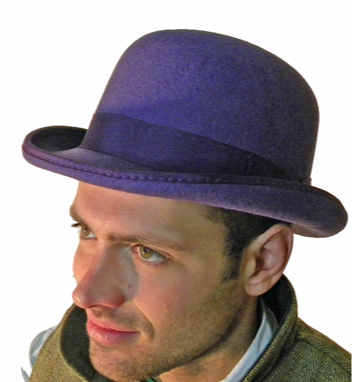 Purple Derby Bowler Hat (521x381), Png Download