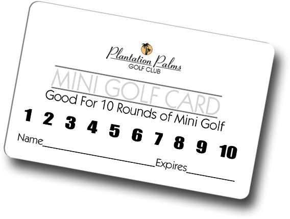 Mini Golf Discount Card - Plantation Palms Golf Club (600x500), Png Download