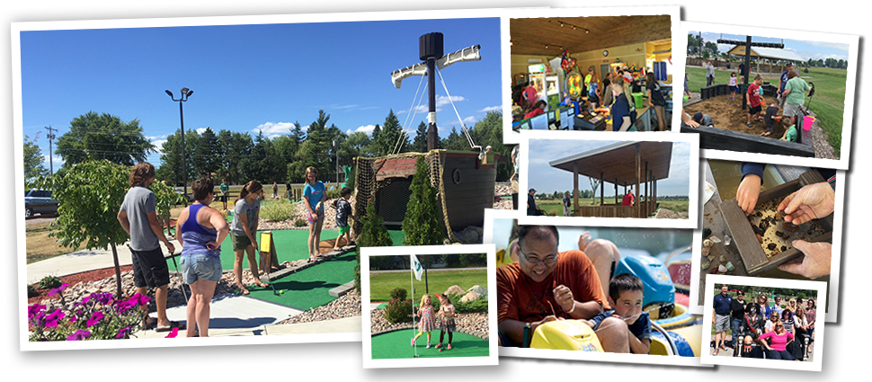 Mini Golf • Bumper Boats • River Mining Gem Sluice - Miniature Golf (970x425), Png Download