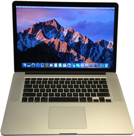 Macbook Pro A1398 Laptop Front - Macbook 1.3 Ghz Processor 512gb Storage (500x491), Png Download