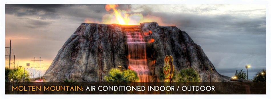 Cancun Lagoon Miniature Golf Molten Mountain Miniature - Best Mini Golf Myrtle Beach (950x349), Png Download