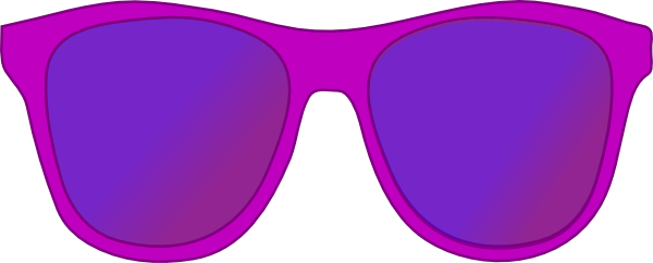 Pink Sunglasses Png - Purple Sunglasses Clipart (600x242), Png Download