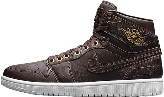 Ideal Air Jordan 2016 Brown 1 Pinnacle Croc Nike Newest - Air Jordan 1 High Baroque Brown Metallic Gold 705075-205 (640x387), Png Download