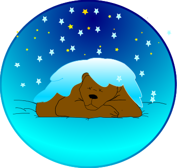 Snow Day Cliparts - Sleeping Bear Clip Art (356x338), Png Download