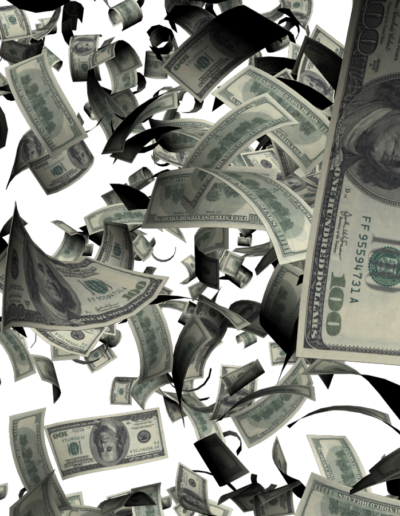 Flying Dollars Trans - Transparent Background Money Png (400x516), Png Download