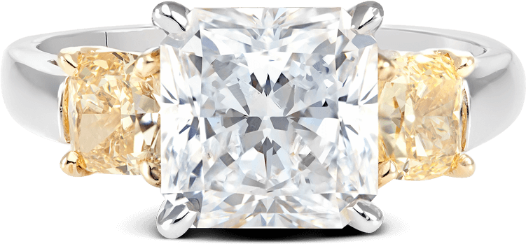 Asscher Diamond Cushion Diamonds Three Stone - Pre-engagement Ring (1000x1000), Png Download
