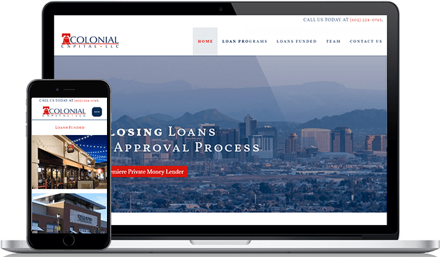 Colonial Capital Real Estate Lending - Web Design (640x370), Png Download