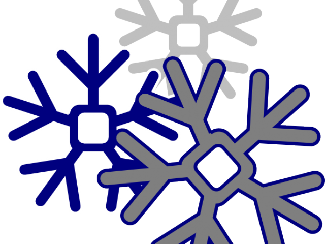 Snow Day Cliparts - Floco De Neve Preto E Branco Png (640x480), Png Download