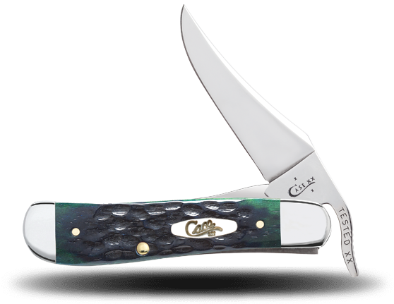 Hunter Green Bone Knives - Case 9999 Smooth Blue Synthetic Handle Russ Lock Knife (558x431), Png Download
