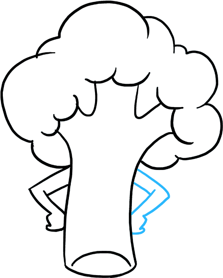 How To Draw Broccoli - Drawing (680x678), Png Download