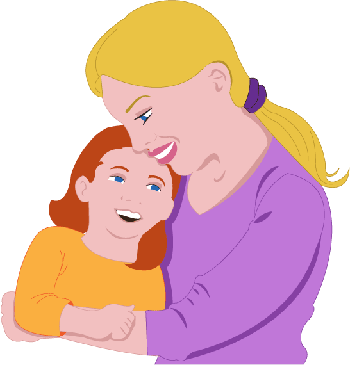 Mother And Daughter - Mother & Daughter Clipart (350x365), Png Download
