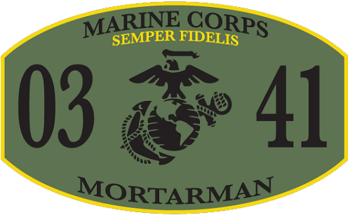 Mortarman 0341 Mos Marine Corps Od Usa Made Military - Eagle Globe And Anchor Car Vinyl Decal Art (750x375), Png Download