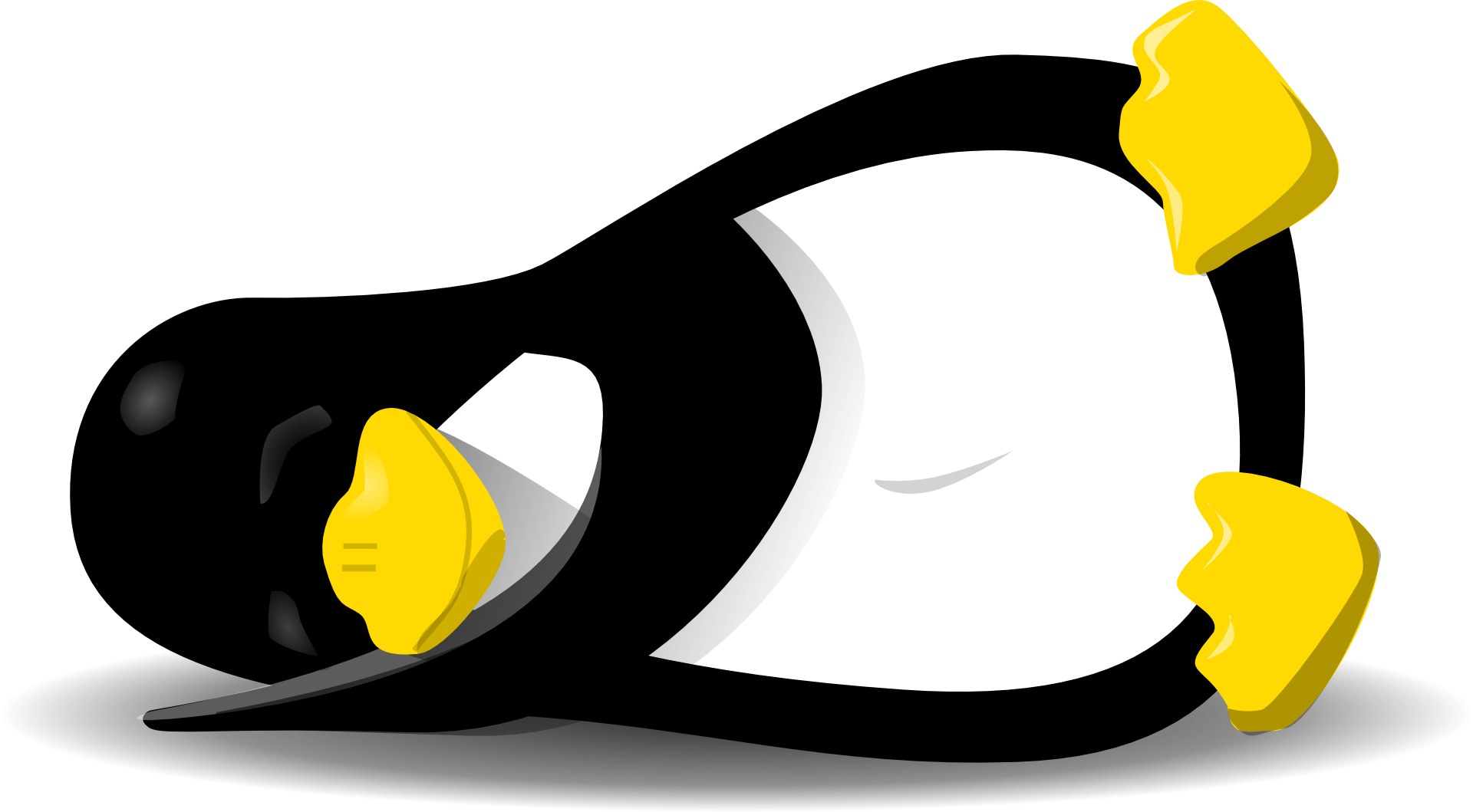 Penguin Sleeping - Zazzle Linux Tux Sleeping Body (1920x1059), Png Download
