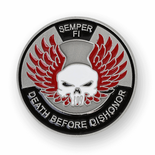Us Marine Corps Challenge Coins - Marines Death Before Dishonour Challenge Coin (500x500), Png Download