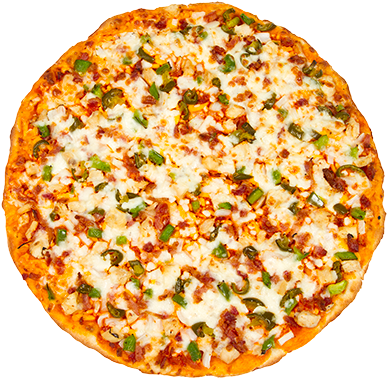 Buffalo Chicken Pizza - Johnny's Buffalo Chicken Pizza (401x382), Png Download