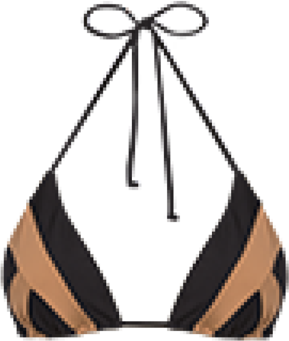 Black Wave Triangle Top - Bikini (1024x726), Png Download