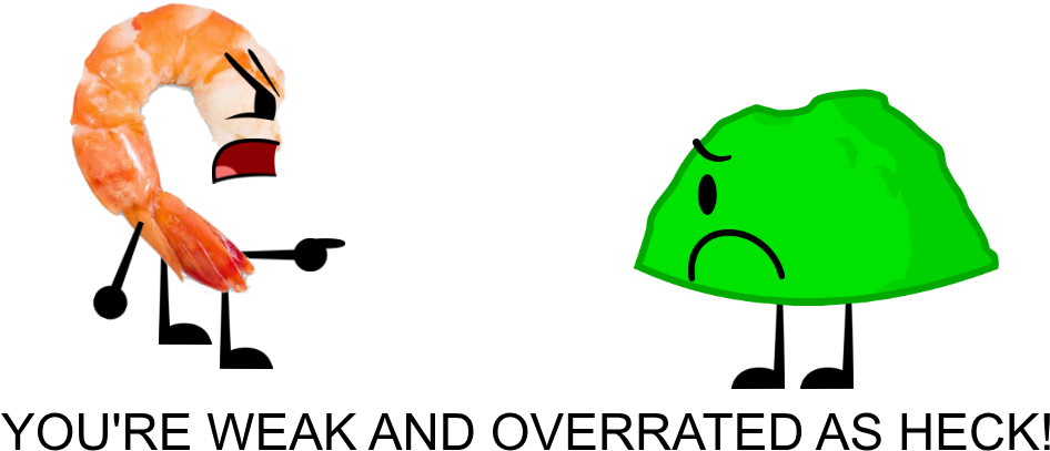 Shrimp Telling Green Rocky That He Is Overrated And - Rocky (974x465), Png Download