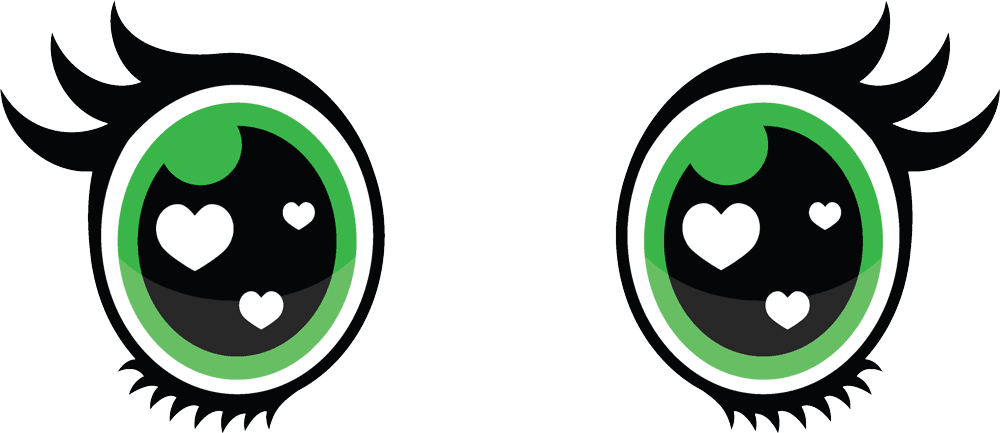 Ojos Verdes Kawaii Png - Blue Cartoon Eyes (1000x433), Png Download