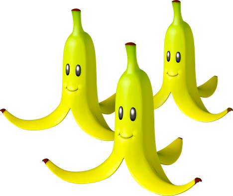 In Mario Kart, The Tripple Bananas Are Nothing More - Mario Kart Banana Peels (468x394), Png Download