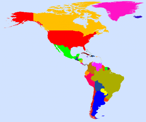 America,south America,western Hemishpere,atlantic - Gambar Benua Amerika Selatan (500x421), Png Download