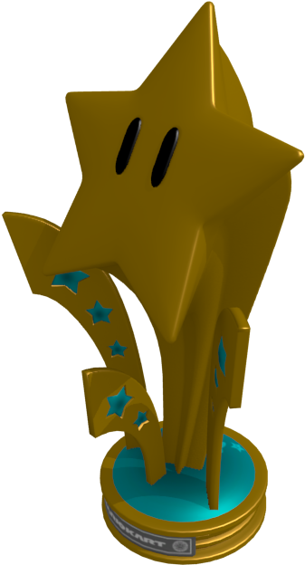 Download Zip Archive - Mario Kart Star Trophy (750x650), Png Download