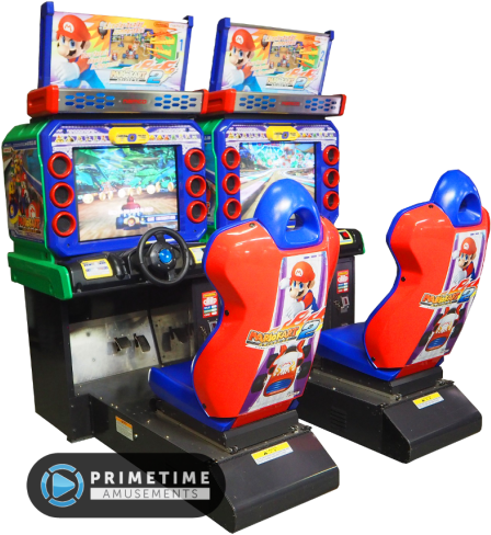 Mario Kart Arcade Gp2 By Bandai Namco Amusements - Mario Kart Arcade Gp 2 Machine (570x573), Png Download