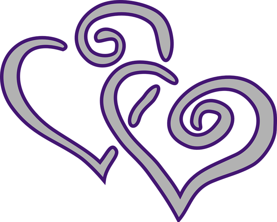 Heart Drawing Clip Art - Purple Hearts (897x720), Png Download