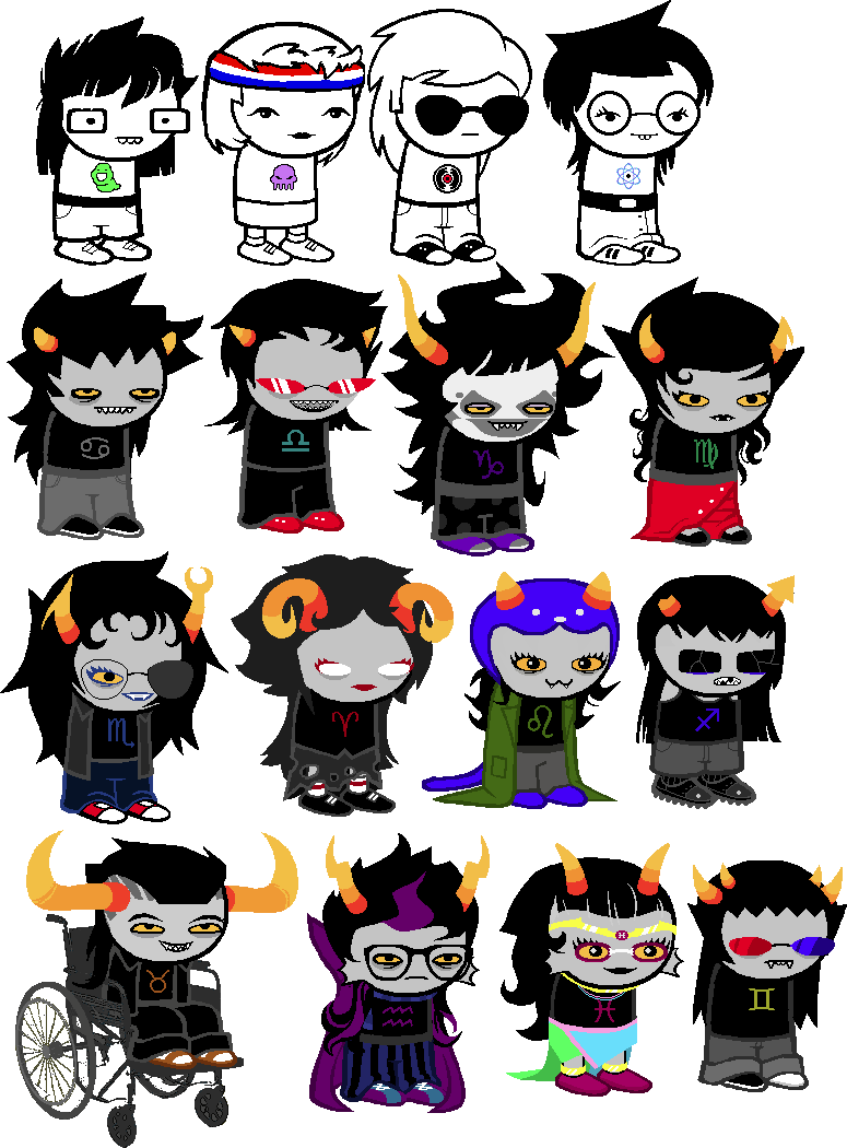 Stabbybutt's Mulletstuck A Homestuck Au Where Everything - All Homestuck Character Sprites (775x1050), Png Download