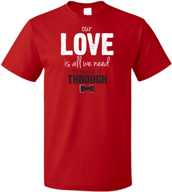 Standard Red Darren Criss Our Love Is All We Need T-shirt - Wisconsin T Shirts (384x480), Png Download