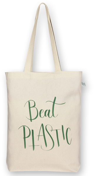 Canvas Gusset Tote Bag Beat Plastic Natural Ecoright - Tote Bag (600x600), Png Download