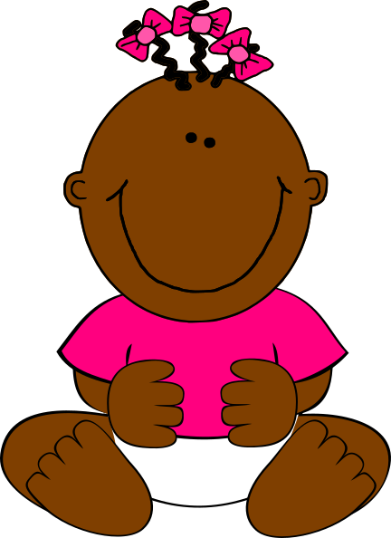 Clip Art Baby Girl Sitting (432x594), Png Download