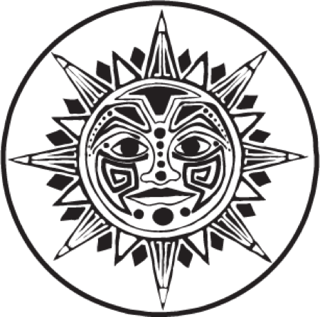 Aztec And Mayan Inspired Tats Are Frequently Featured - Aztec Art Black And White (450x446), Png Download