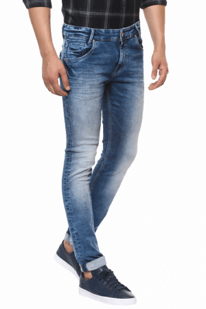 Buy Dark Blue Narrow Fit Jeans Online - Tartan (300x450), Png Download