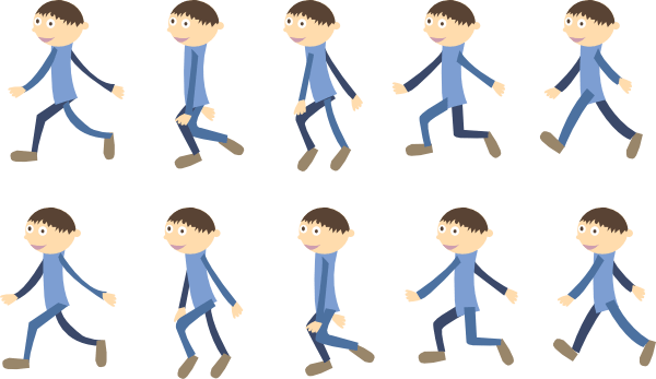 Walking Boy Cartoon Png (600x347), Png Download