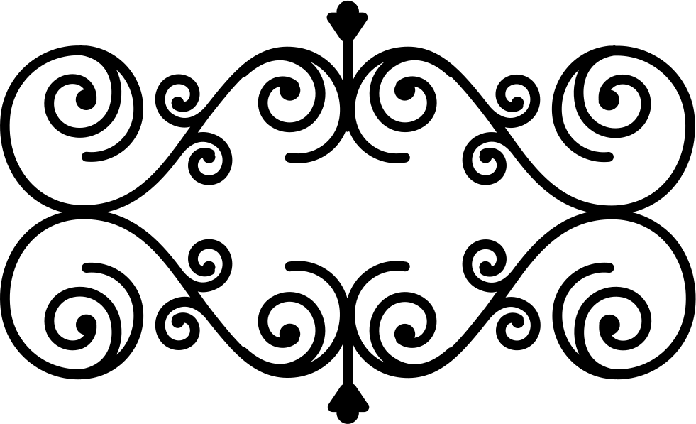 Floral Design With Vertical And Horizontal Symmetry - Curve Design Black And White (981x597), Png Download
