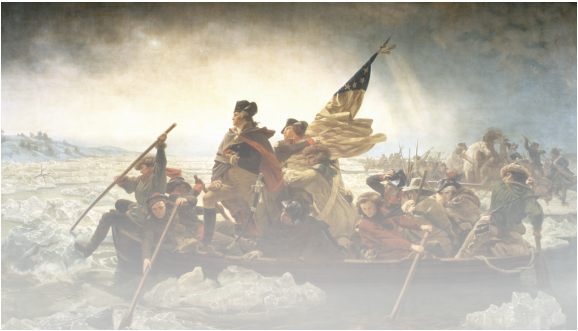 What Kind Of Art Did Artists In The American Revolution - George Washington Crossing The Delaware (578x331), Png Download