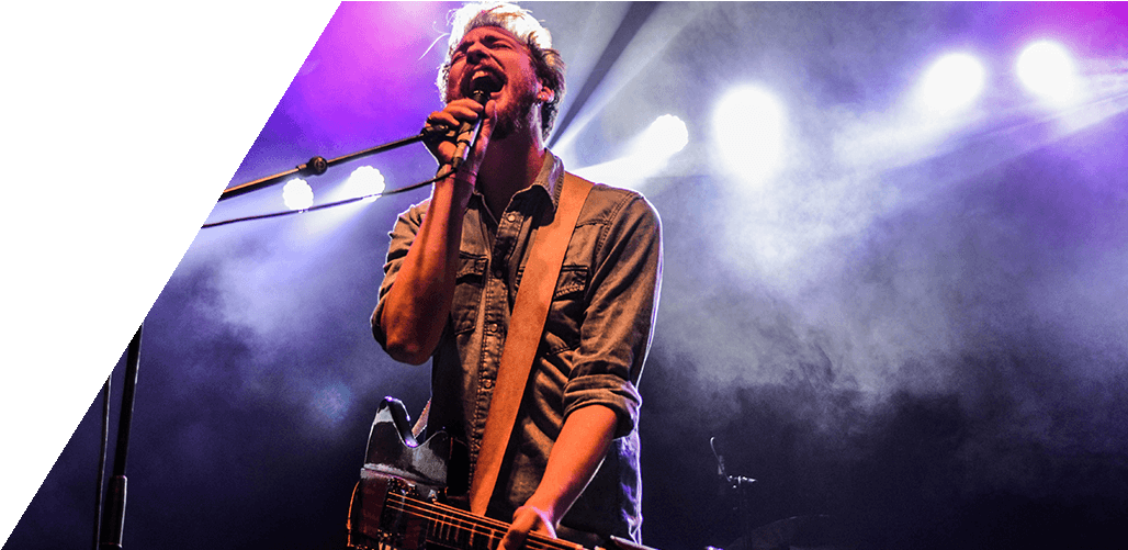 Man Singing On Stage (1280x500), Png Download