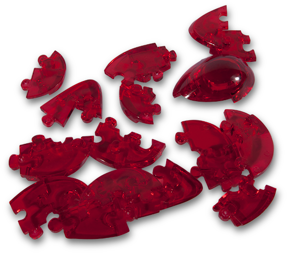 Red Heart 3d Crystal Puzzle - 3d Crystal Puzzle Pieces (900x792), Png Download