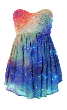 Dress, Galaxy, And Blue Image - Galaxy Rainbow Dress (365x365), Png Download