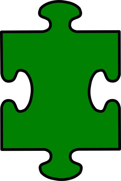 Puzzle Piece Green Clip Art At Vector Clip Art - Orange Puzzle Piece (396x594), Png Download