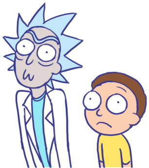 Rick And Morty - Rick And Morty Drawing Cartoon (359x360), Png Download