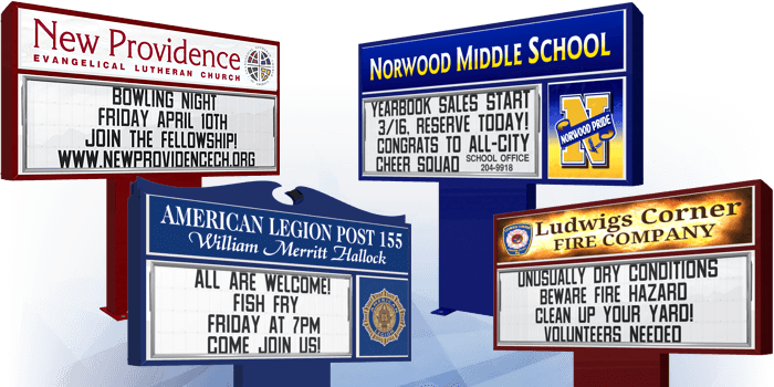 Changeable Letter Signs - Changeable Letter Sign At Night (700x350), Png Download