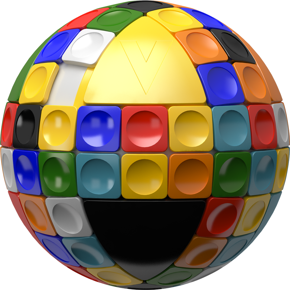 V-sphere's Ease Of Scramble Via The Rotation Of Its - V-sphere Spherical 3d Sliding Puzzle - Brain Teaser (960x961), Png Download